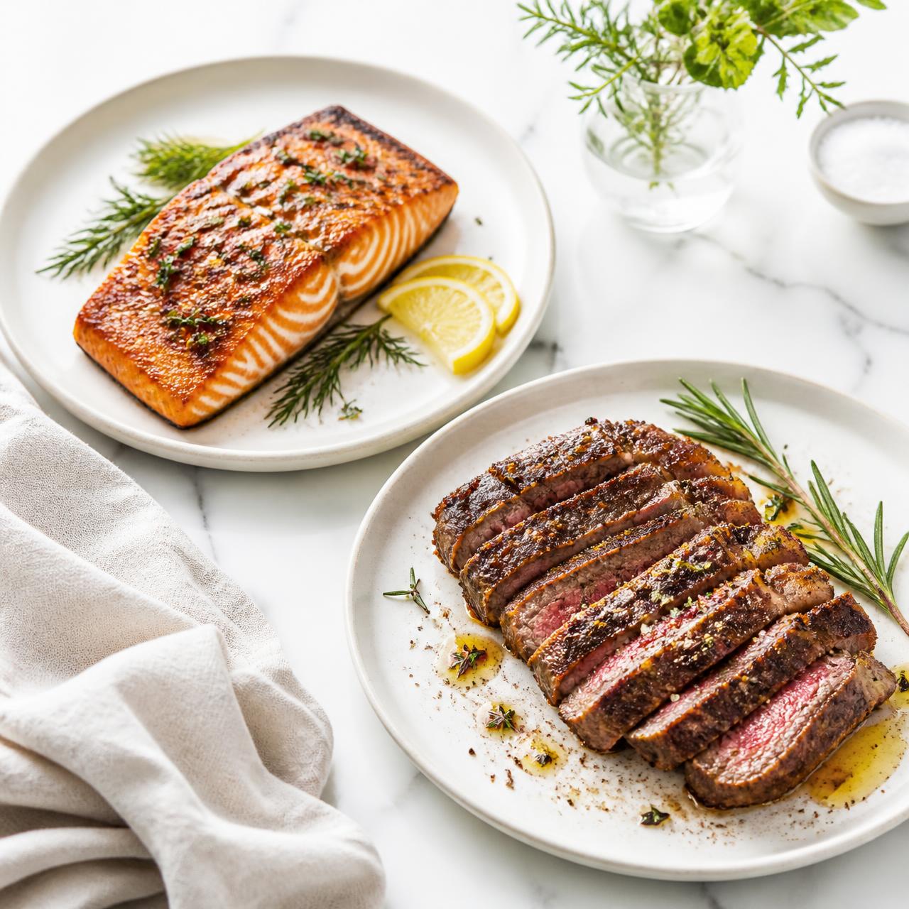 Fresh salmon fillet prepared for high-pressure processing